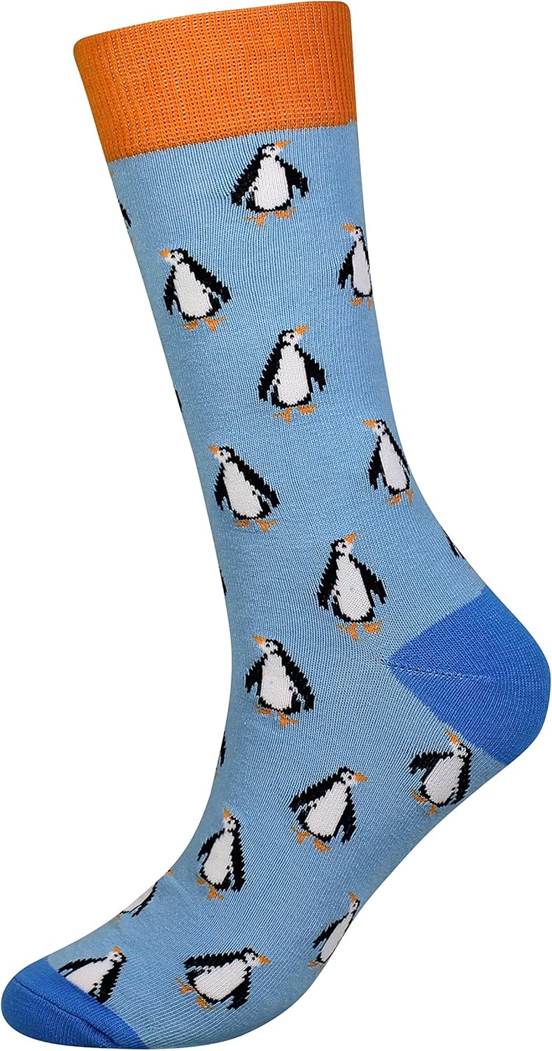 Cansok Men's 2/4 Packs Fun Crazy Novelty Dress Crew Socks - Image 3